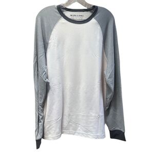 Municipal Gray and White Long Sleeve Logo Back Top - Men's XL